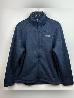 L.L. Bean Sweater Fleece Full Zip Jacket Navy Blue